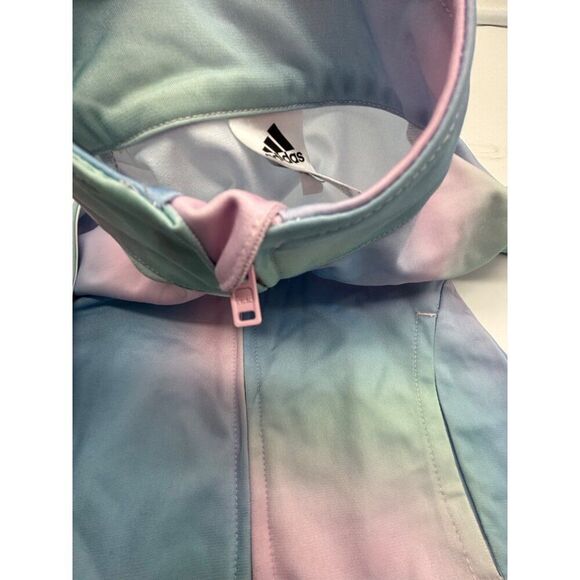 Adidas Youth Tie-Dye Track Jacket Zip-Up Medium Polyester Blend Blue & Pink 24M - Picture 3 of 6